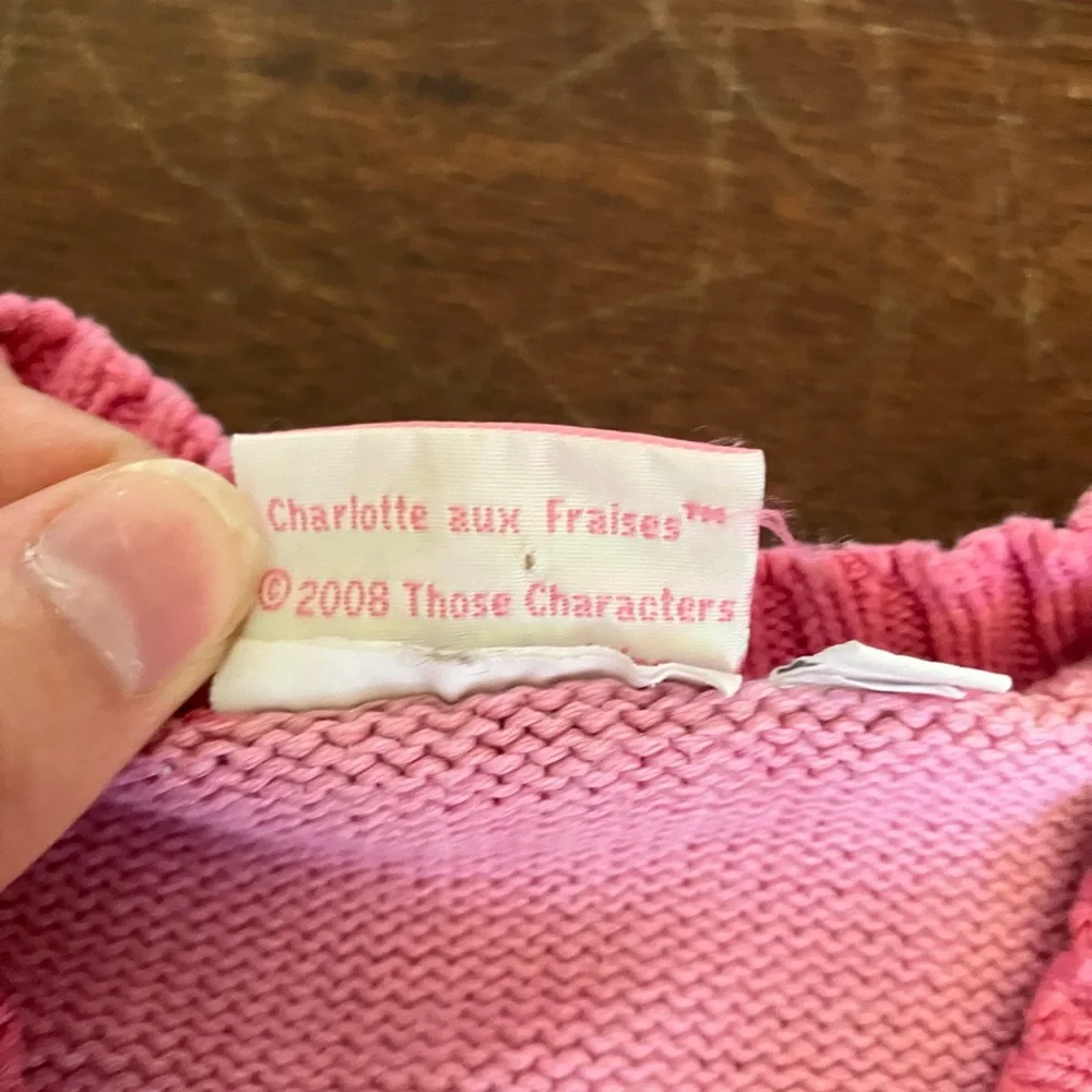 2008 Y2K Strawberry Shortcake Striped Pastel Sweater
